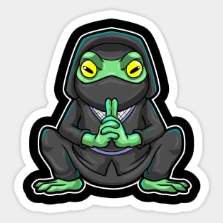 Frog as Ninja in black Sticker